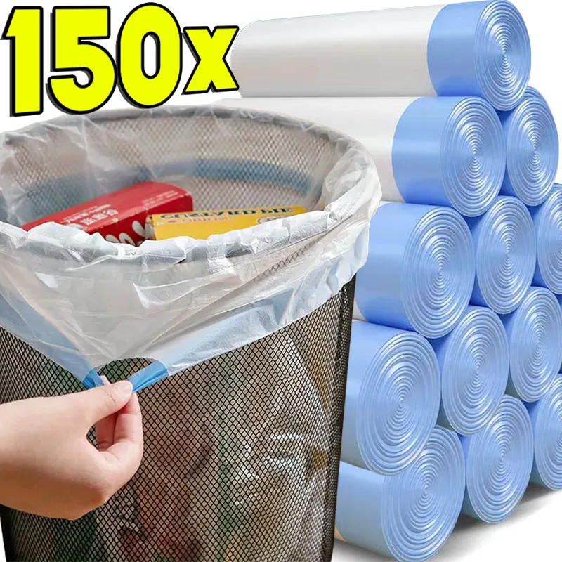 Vuilniszak met trekkoord voor huishoudelijk gebruik, draagbaar, keuken, verdikt, groot, studentenkamer, automatisch sluitend, dikke plastic zak