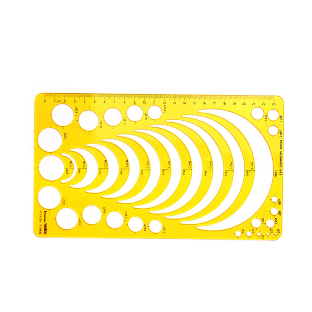 Yellow Radius Template Advanced Plastic Orange 23cm Large Circular Drawing Graphics Drawing Foot Radius Semicircle Template