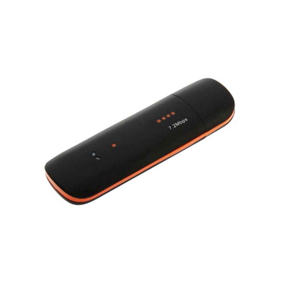 Router plug and play hjemmekontor stabil internet 3g netværk bærbar usb dongle trådløs med simkort slot modem 7.2 mbps: Sort