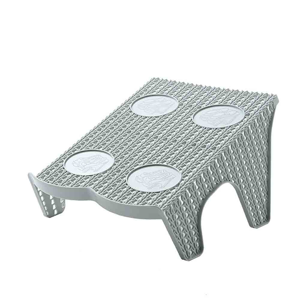 Shoe Slots Double Layer Plastic Space Saver Holder Shoes Box Organizer Storage Shoes Rack Living Room Shoes Stand Shelf: Gray
