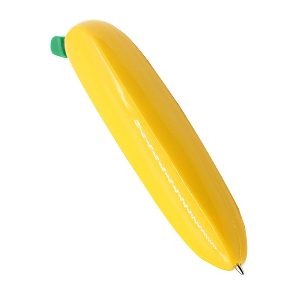 Banankulepenn svart blekk realistisk form glatt skriving lommestørrelse moro tilbehør flott ergonomisk plast