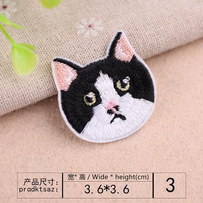 Borduurwerk Kat Hoofd Patch Baby Kleding Patch Rugzak Decoratie Kleine Applique Kleine Ijzer Op Patch: 3