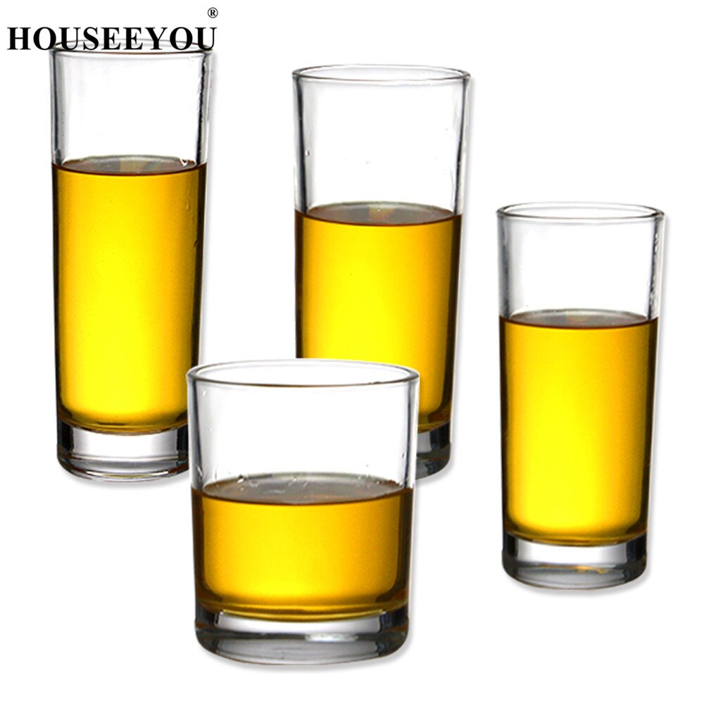 Houseeyou 6 stk / sett tykkere bunn rett vann kopp glass øl steins juicer krus drikkeflaske fest bar restaurant verktøy