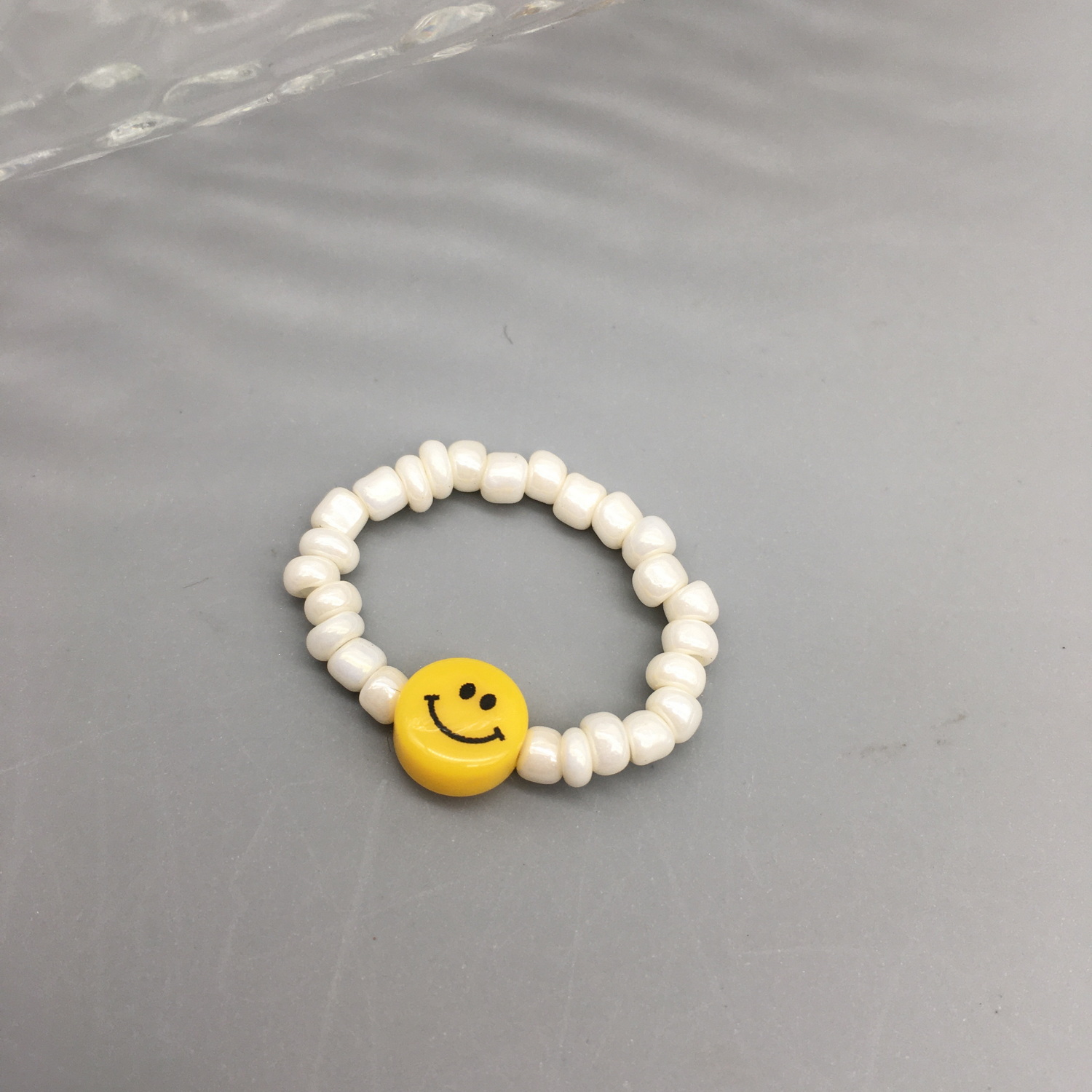 Anillos de cuentas de semillas simples para mujer, anillos con cuentas de cristal a la , bonitos y minimalistas, cuentas coloridas, anillos finos apilados geométricos: Sandía roja