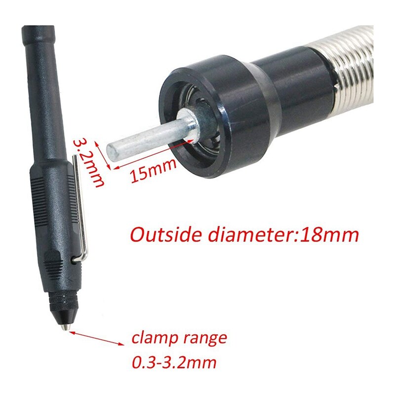 3.2mm/1/8inch Shaft Adapter Attachment, Flexible Drill Shaft Extension Keyless Chuck for Compatible Rotary Grinder Tool