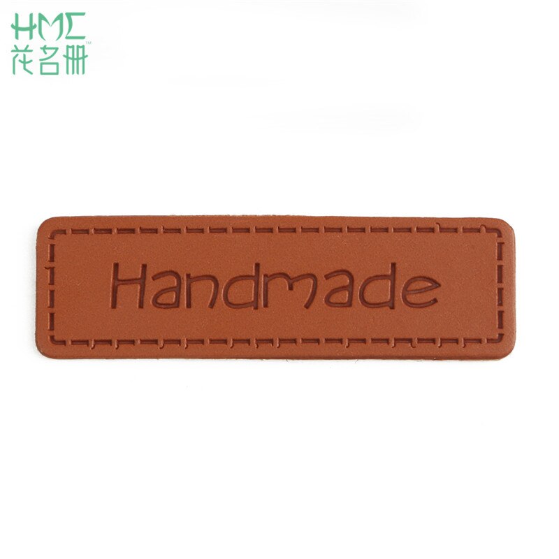 50 stuks/lot handgemaakte letterpatronen pu-leren labels reliëflabel voor doe-het-zelf kleding, kleding, jeans, tassen, schoenen, naaiaccessoires: Geen gat