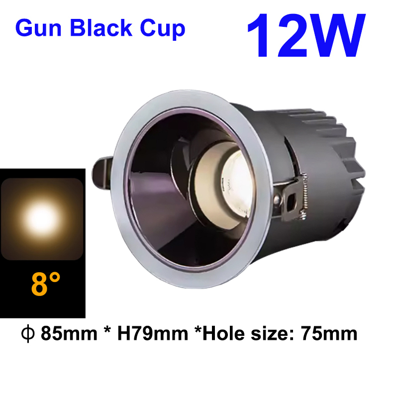 Led Spots Kleine Bundel Hoek Spot Licht Ingebed 12W 3 8 15 Graden Plafond Foco Voor Home Picture Art Museum Downlights Rond: Rood / Blauw