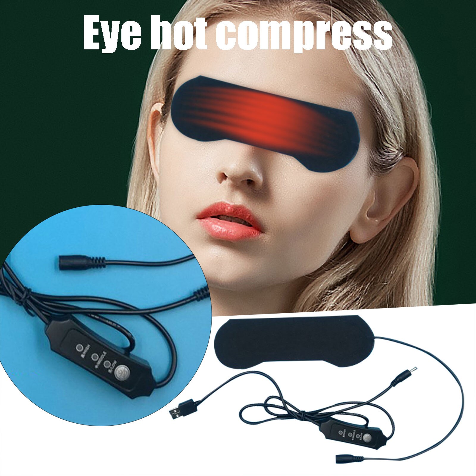 USB eye mask heating cloth three-speed timing temperature adjustment compress eyes to relieve dark circles