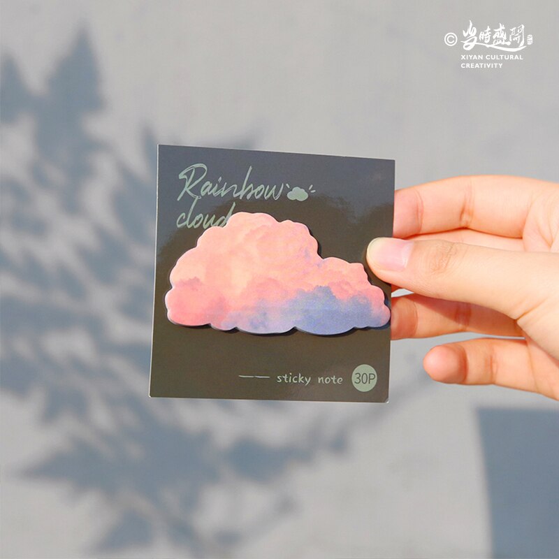 30 Pcs Ins Stijl Rainbow Cloud Leuke Cartoon Memo Pad Sticky Notes Notepad Dagboek School Supply Briefpapier Kawaii Diy Scrapbooking