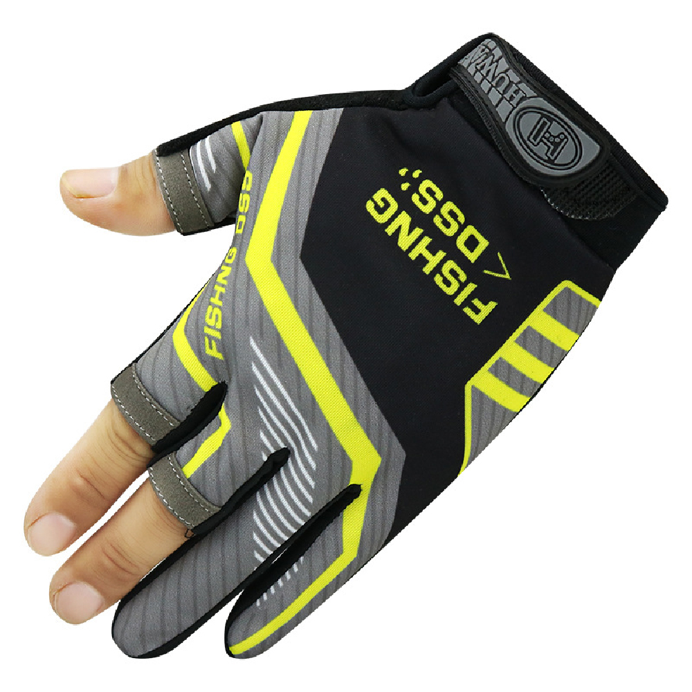 Guantes de pesca con corte de tres dedos para hombre, herramienta antideslizante, guantes para pesca al aire libre, guante de elasticidad, accesorios de pesca, buscador de peces