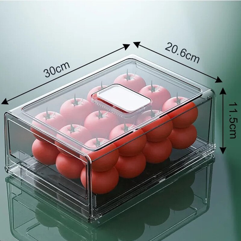 Stackable Kitchen Fridge Organizer Refrigerator Fresh-keeping Freezer Drawer Storage Box Food Sorting Container Bins Cabinet: A Type-L