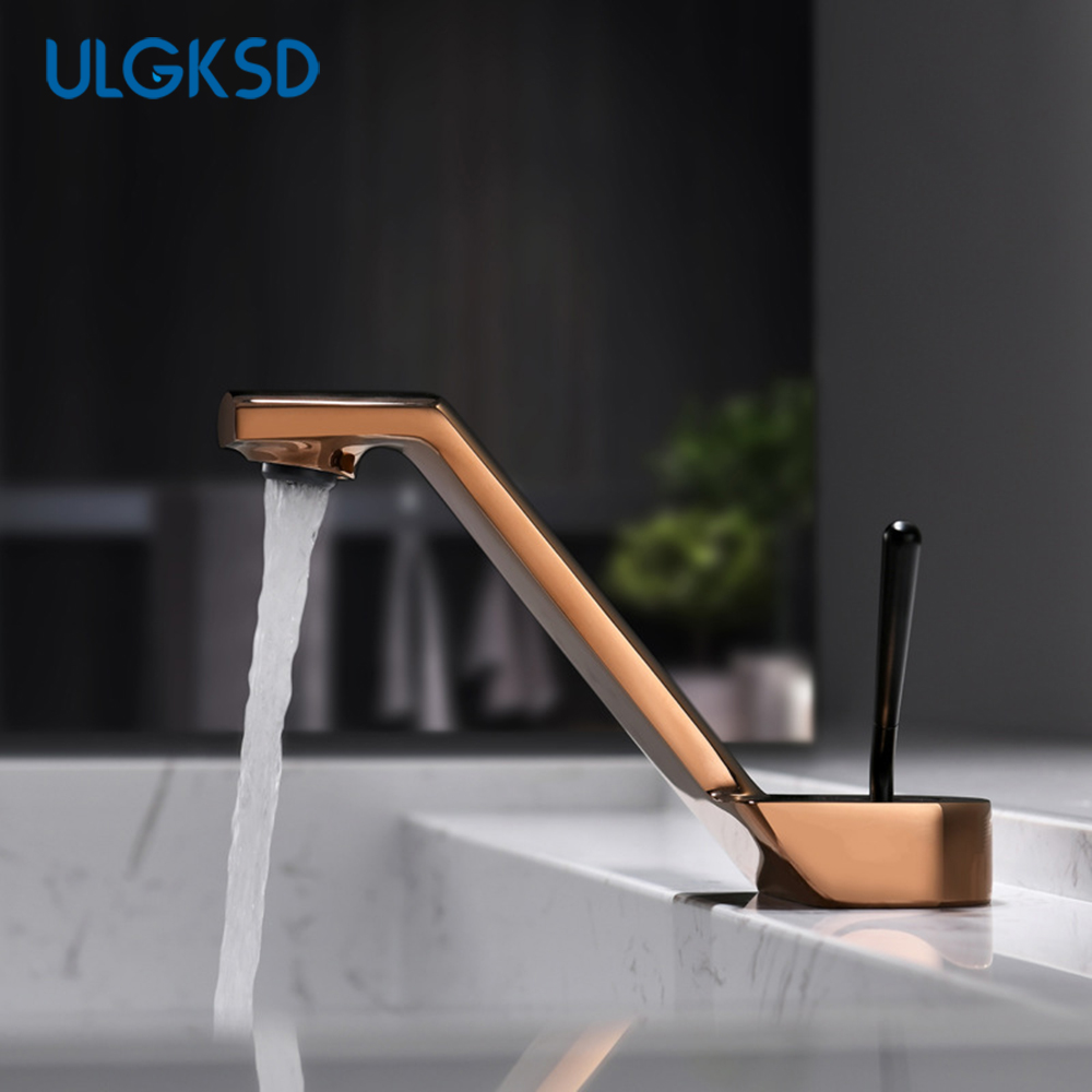 Ulgksd Single Hole Faucet and Cold Mixer Tap Bathroom Single Handle Washing Face Gray Brass Basin Faucet