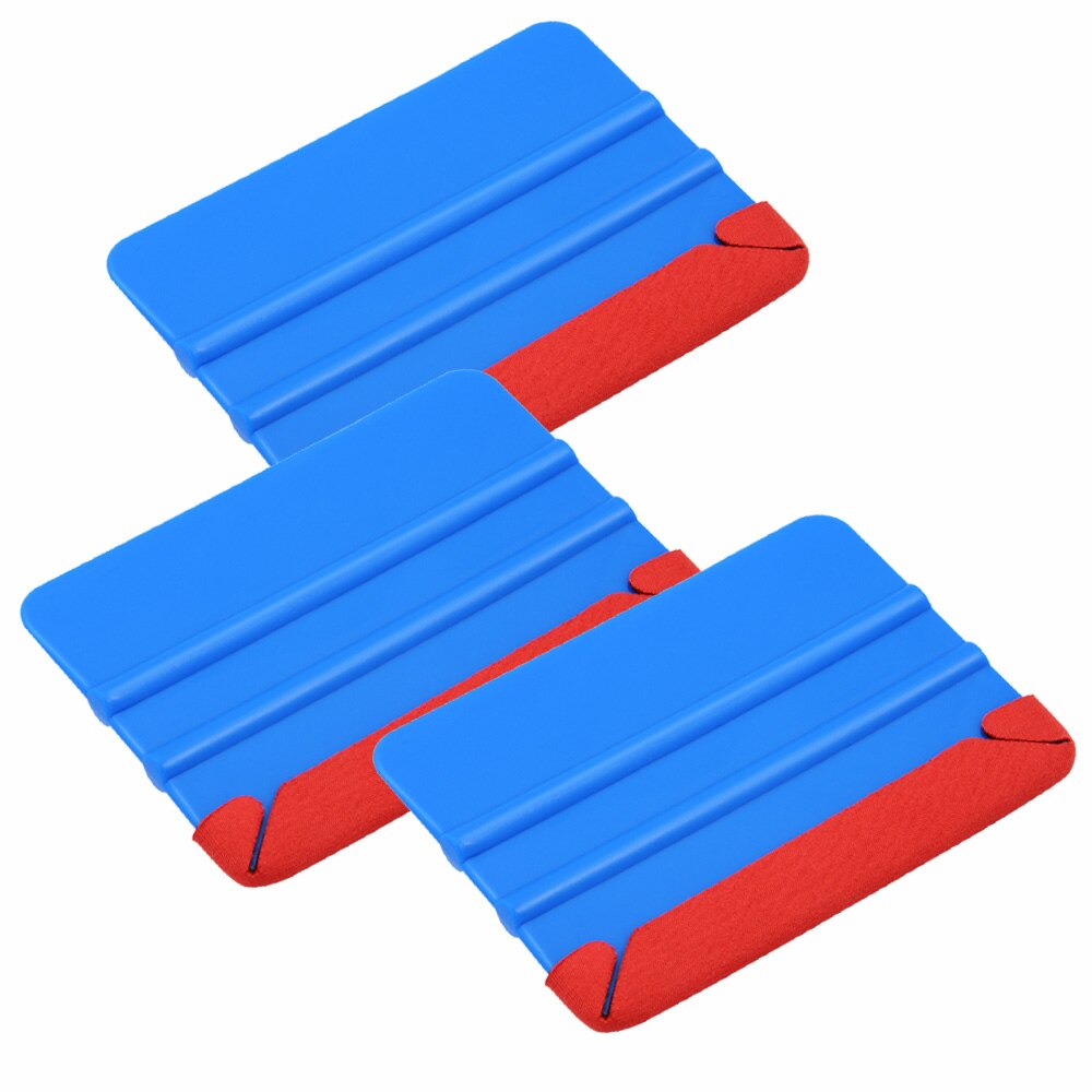 EHDIS – raclette en vinyle en Fiber de carbone pour pare-brise de voiture, essuie-glace d&#39;aquarium, grattoir de peinture, outils d&#39;emballage de Film de teinte de fenêtre, 3 pièces: Blue
