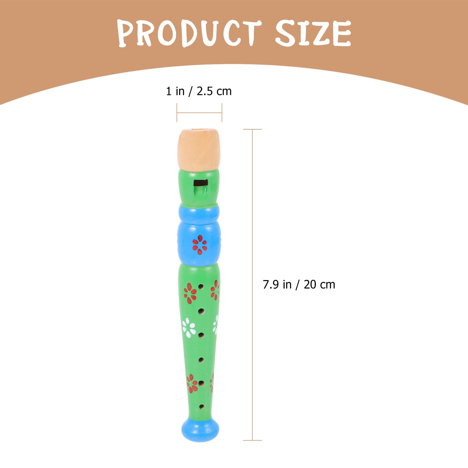 2Pcs Flute Blowing Musical Wooden Flute Cartoon Flute for Children Kids Home