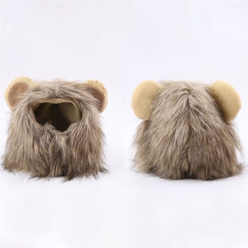 Imixlot Pet Transformation Costume Halloween Pet Hat Lion Cap Transformation Pet Headgear Costume Pet Supplies