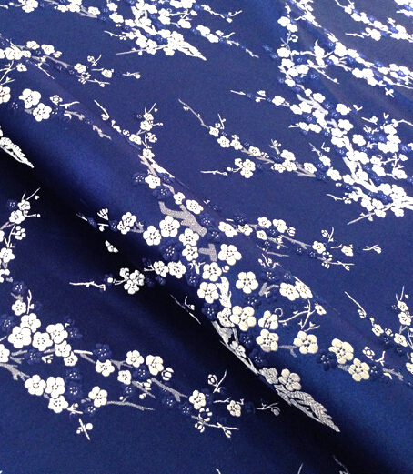 Tissu Satin Imprimé Nuages Chinois - Pour Confection Qipao, Vêtements, Décoration - 1 Mètre, Polyester, Multicolore