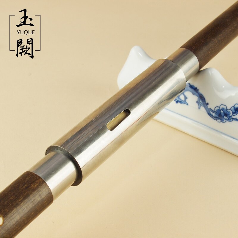 Chinese Traditional Detachable bawu adjustable Single-pipe cross-blown Flute Bamboo ba wu Key of F, G