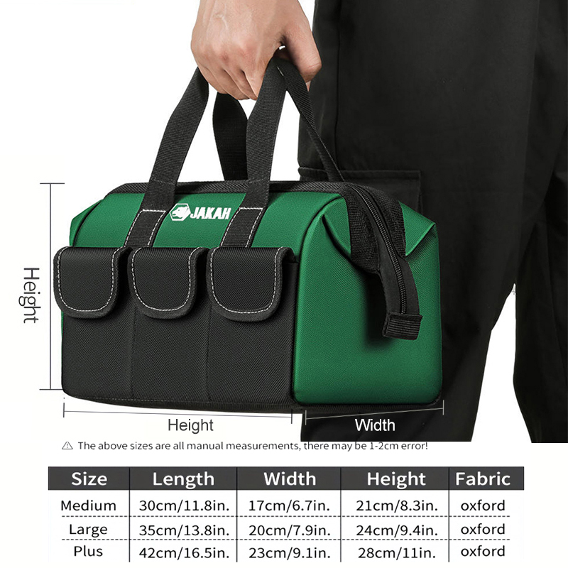 Handtasche, wasserdicht, robust, großes FassungsvermöGen, breite Öffnung, tragbare Werkzeugtasche für Zimmerei, Elektriker, Werkzeug-Tragetasche