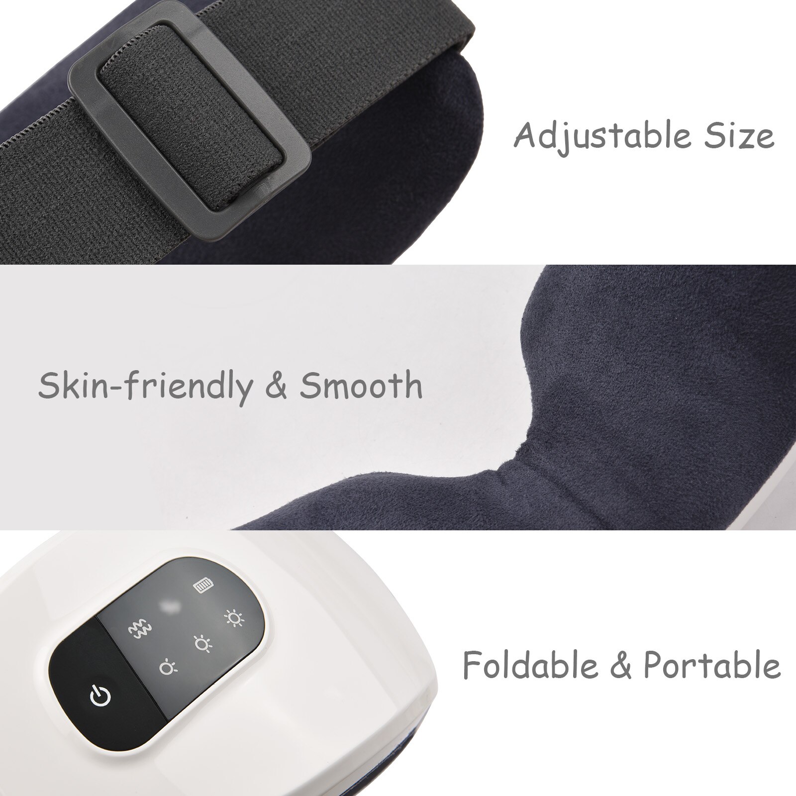 Music Eye Mask Heated Eye Covers Sleeping Foldable Travel Sleeping Mask Built-in Speakers Timer Adjustable Head Strap Eye Mask