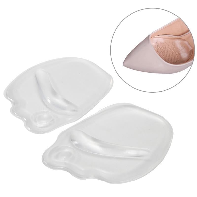 1 Paar Anti-Slip Voorvoet Schoen Pads Transparant Siliconen Inlegzolen Kussen Slippers Sandalen Hoge Hak Pad Protector Toilettas kit