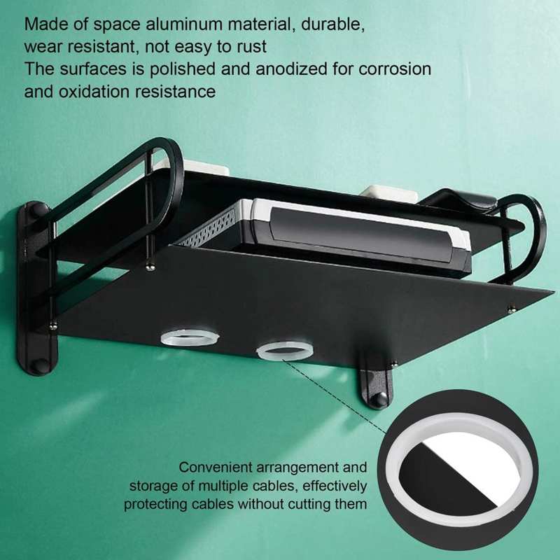 Dubbele Laag Drijvende Wandplank Tv Box Plank Wandmontage Router Dvd Kabel Doos Plank Voor Huishoudelijke Router Ondersteuning