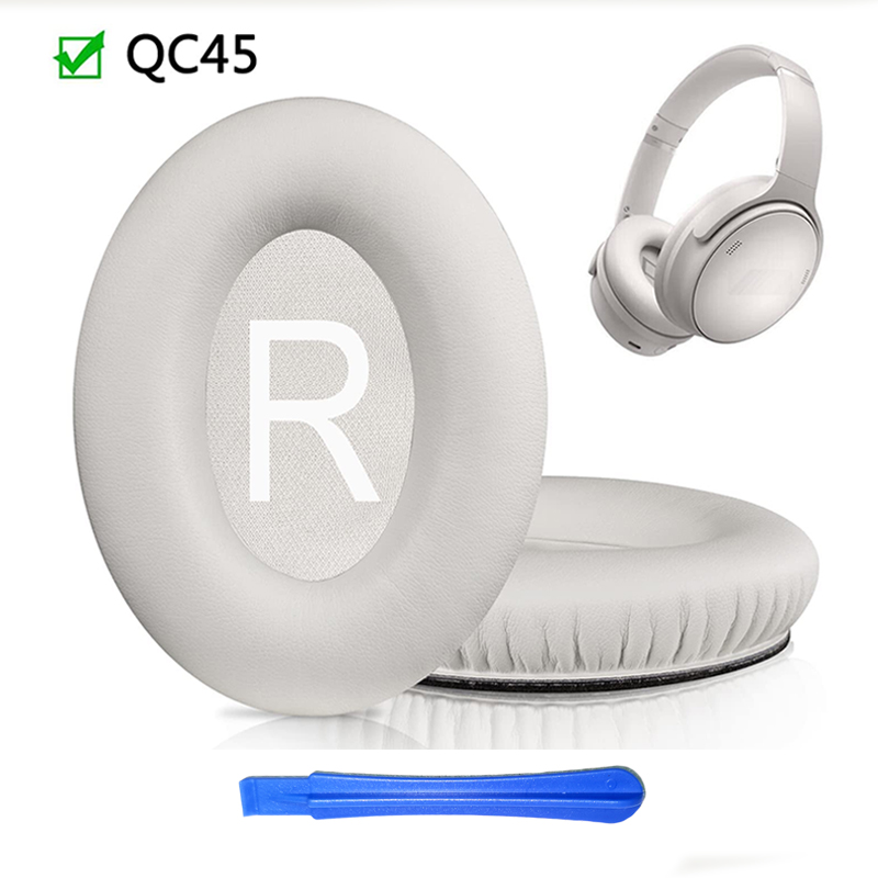 KUTOU-almohadillas de repuesto para auriculares, almohadillas para los oídos para Bose QC45 QuietComfort 45, almohadillas de cuero de proteína más suaves: Marrón