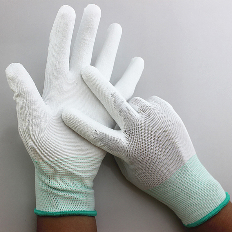 1 Paar antistatische Handschuhe, antistatisch, ESD, elektronisch, funktionsfähig, PU-beschichtet, Handflächenfinger, PC, rutschfest, zum Schutz