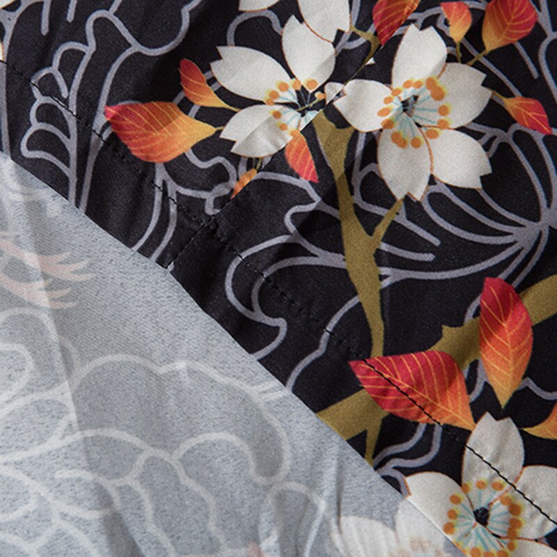 Japanese Kimono Jacket Floral Crane Harajuku Hip Hop Men Japan Clothing Kimono Streetwear Jacket Summer Thin Loose Style