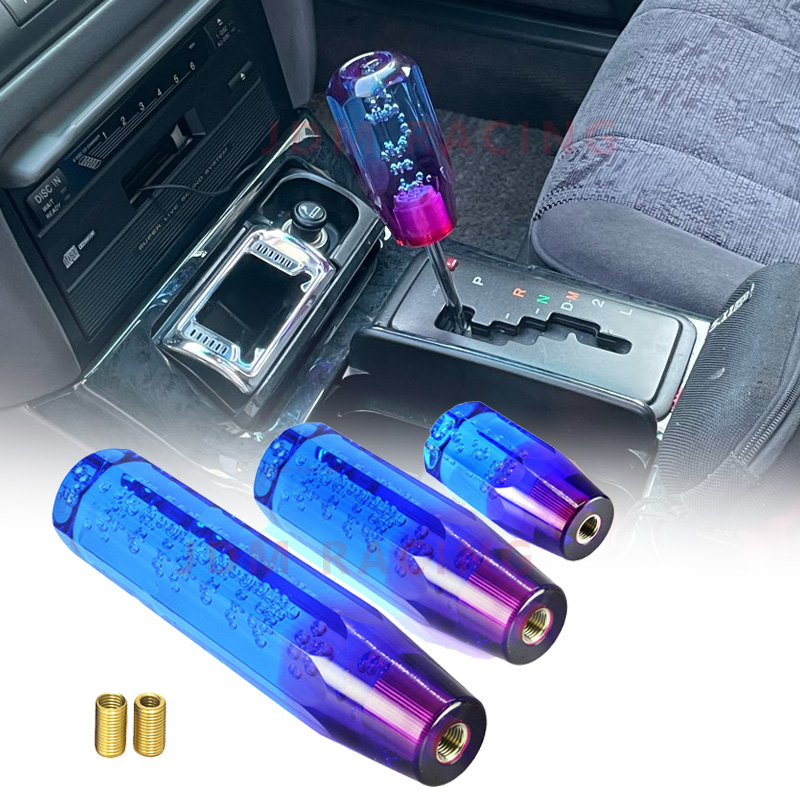 10/15/20 cm Blauw Paars Pookknop Kristal Transparante Pookknop Auto Modificatie Universele Handmatige automatische Pookknop