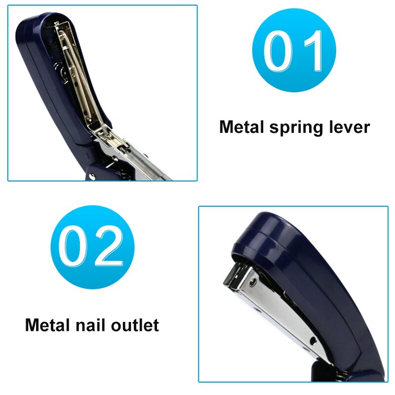 Rotary Stapler 20 Pages 360 Degree Rotation Durable Easy Operation for 24/6 26/6mm ND998