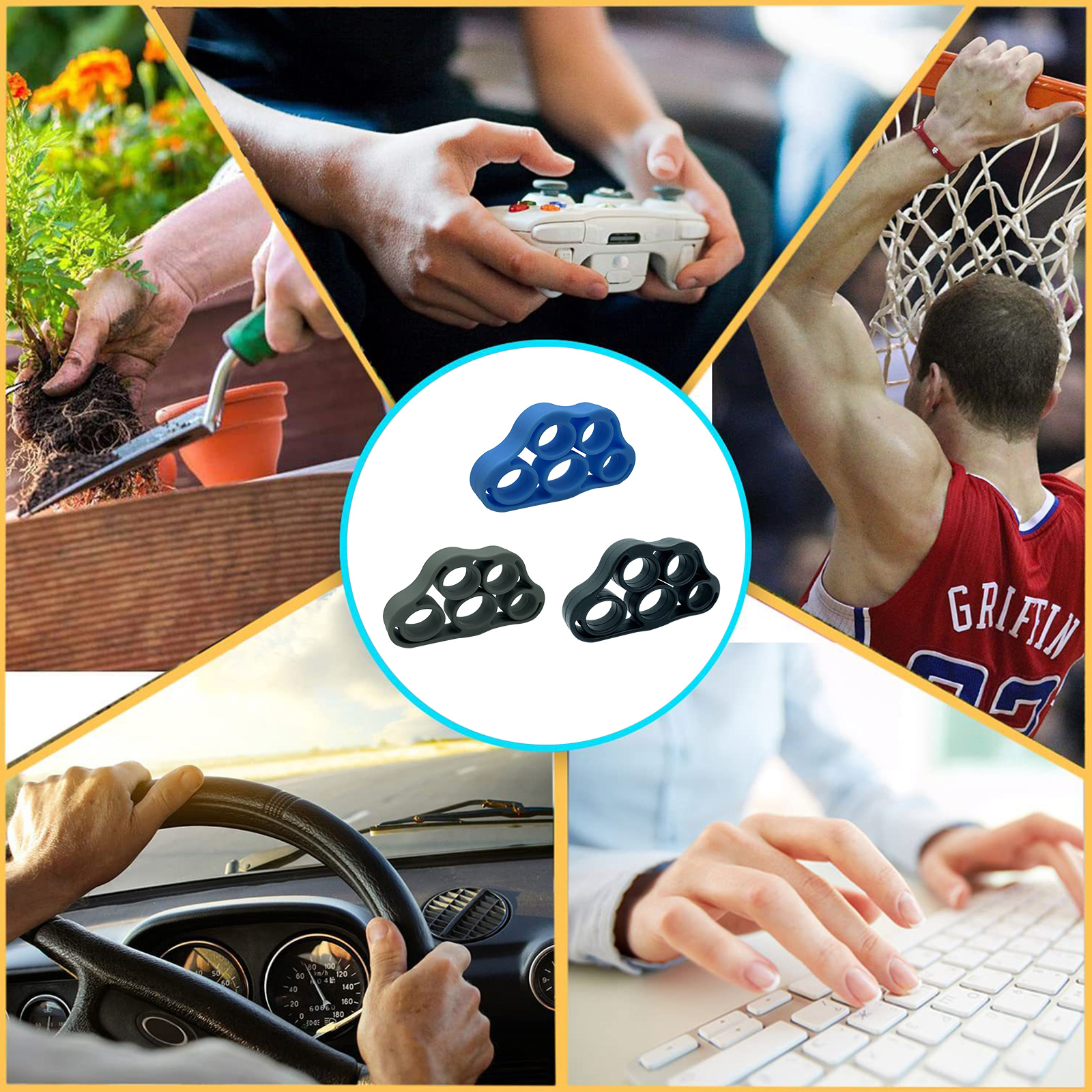 Hand greifer Silikon Finger Expander Übungs griff ziehen Ring Band Handgelenk Kraft Trainer Finger Trainer Widerstand Fitness
