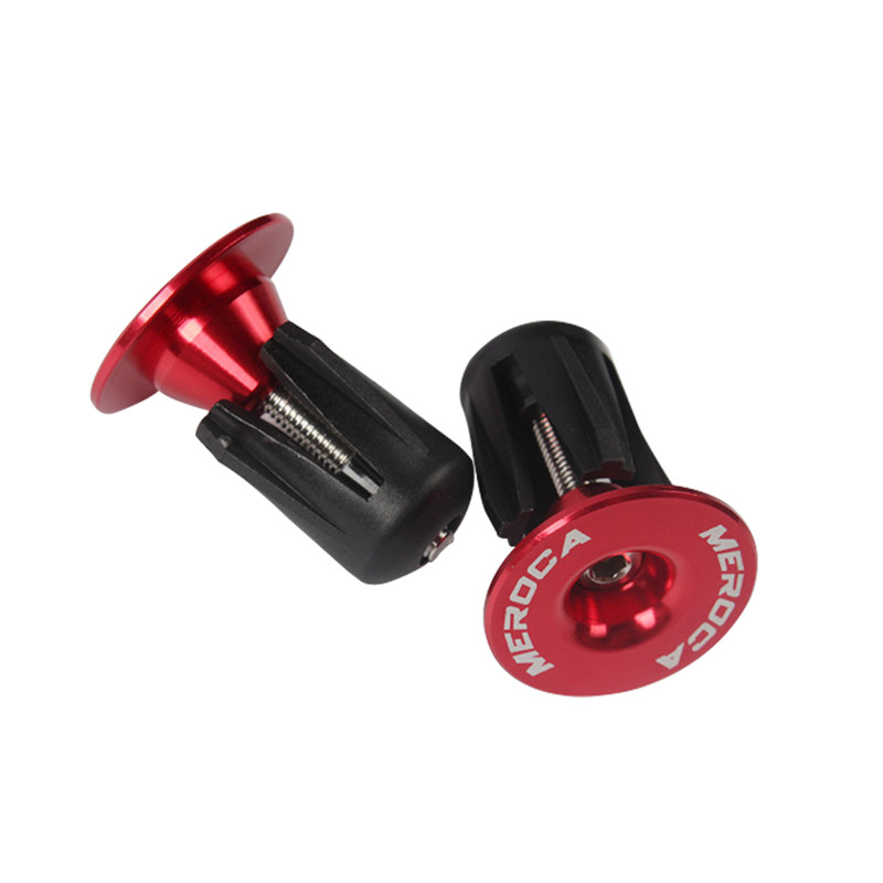 2 uds tapa de manillar para bicicleta tapones de bloqueo para bicicleta tapas de aleación de aluminio cubiertas de bicicleta de montaña: Rojo