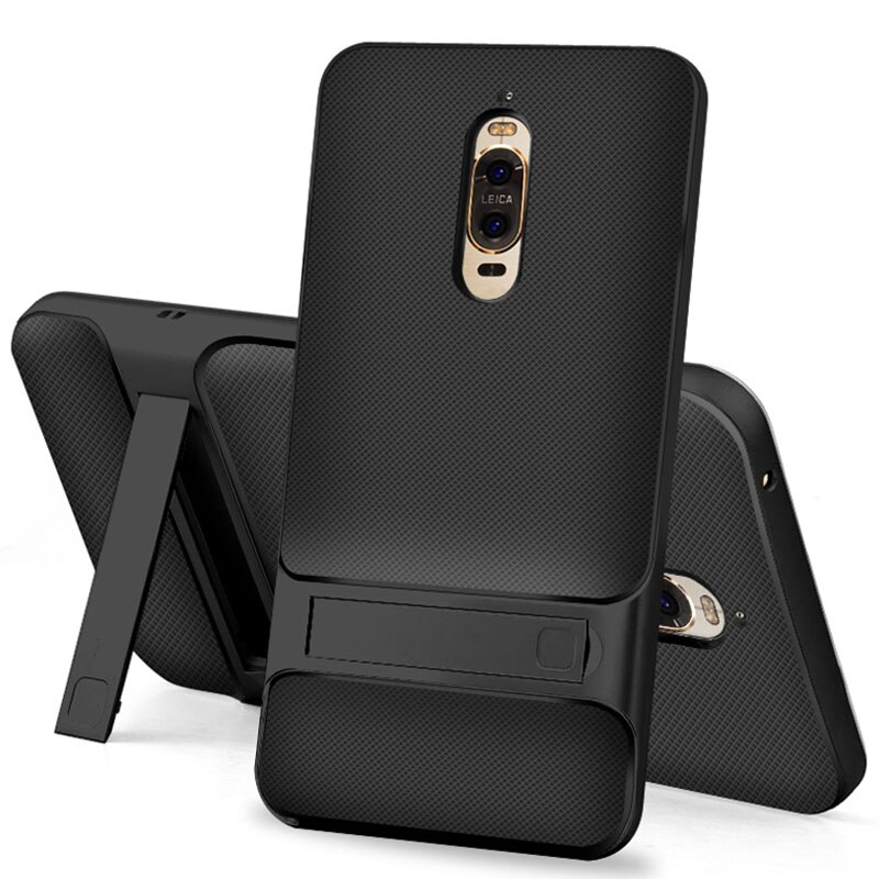 3D Kickstand Luxury Cases for Huawei Mate 9 Pro Cover TPU+PC Silicone 360 Protective Mobile Phone Back Armor Mate9Pro Mate9 9Pro: Royce Black