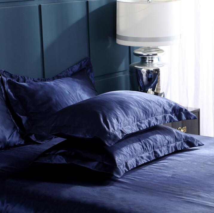 2 stuks 48 x 74cm imitatie zijden satijnen kussensloop kussensloop voor bedsprei comfortabele effen kussenslopen: 19