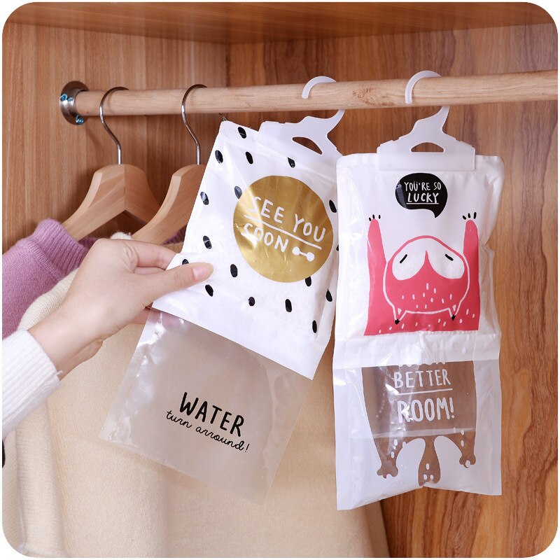 Bolsa para humedad Vitrina armario ropero colgante, deshumidificador, agente de secado, bolsas desechables higroscópicas, antimoho