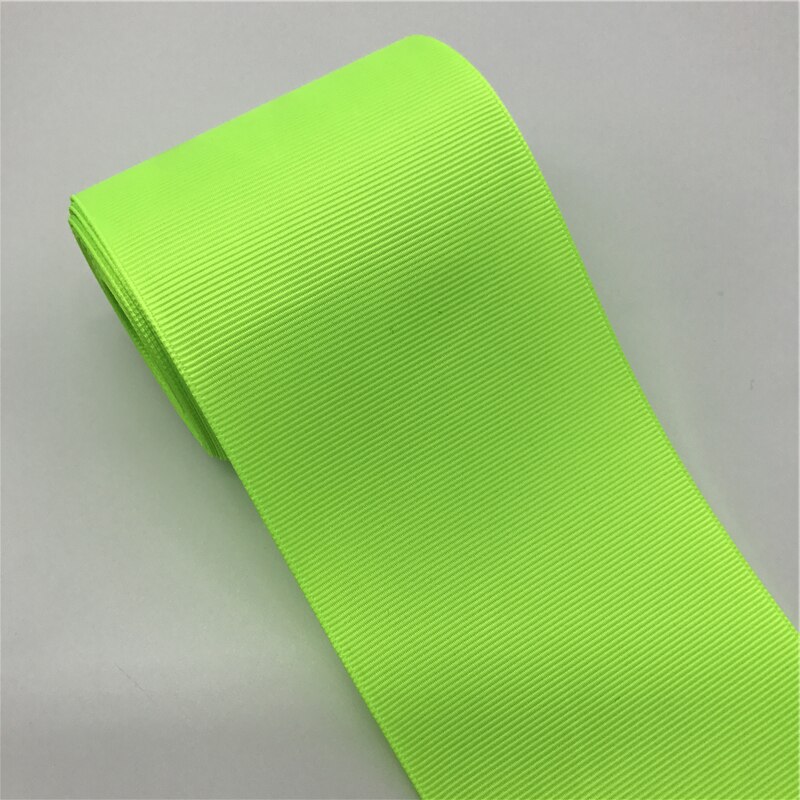 5Yards 3" 75mm Grosgrain Ribbon Bow Hair Party Wedding Christmas Decoration DIY Wrapping: Fluorescent Green