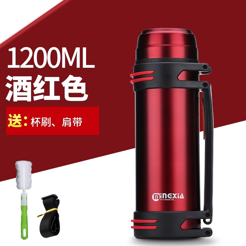 1000-2200ml stora termosar utomhus resecamping bärbar vattenflaska isoleringsvattenkokare för män tetermos i rostfritt stål: L -1200ml