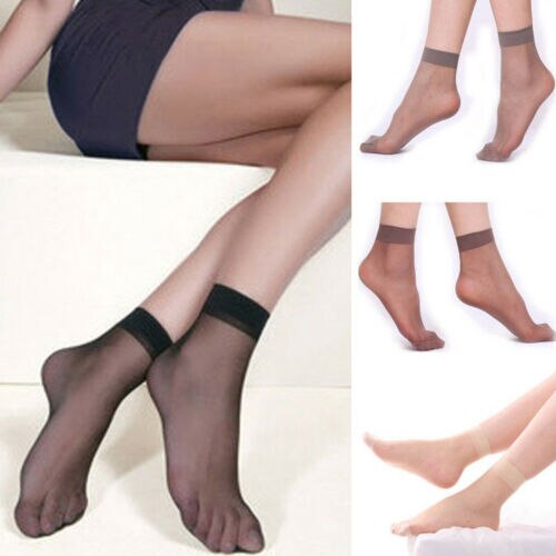 10 Pairs/set Women's Thin Crystal Silk Ankle Socks Female Short Socks Summer Bamboo Transparent Socks