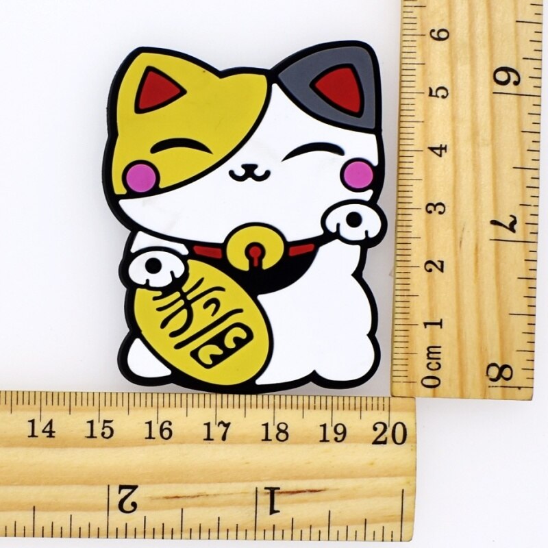 Lucky Cat Symbolen Plaksteen Zachte PVC Charms Fit Sleutelhanger/Koelkast Magneet/Schoenen/Telefoon Geval DIY Craft Ornament japan Gunsten: 9