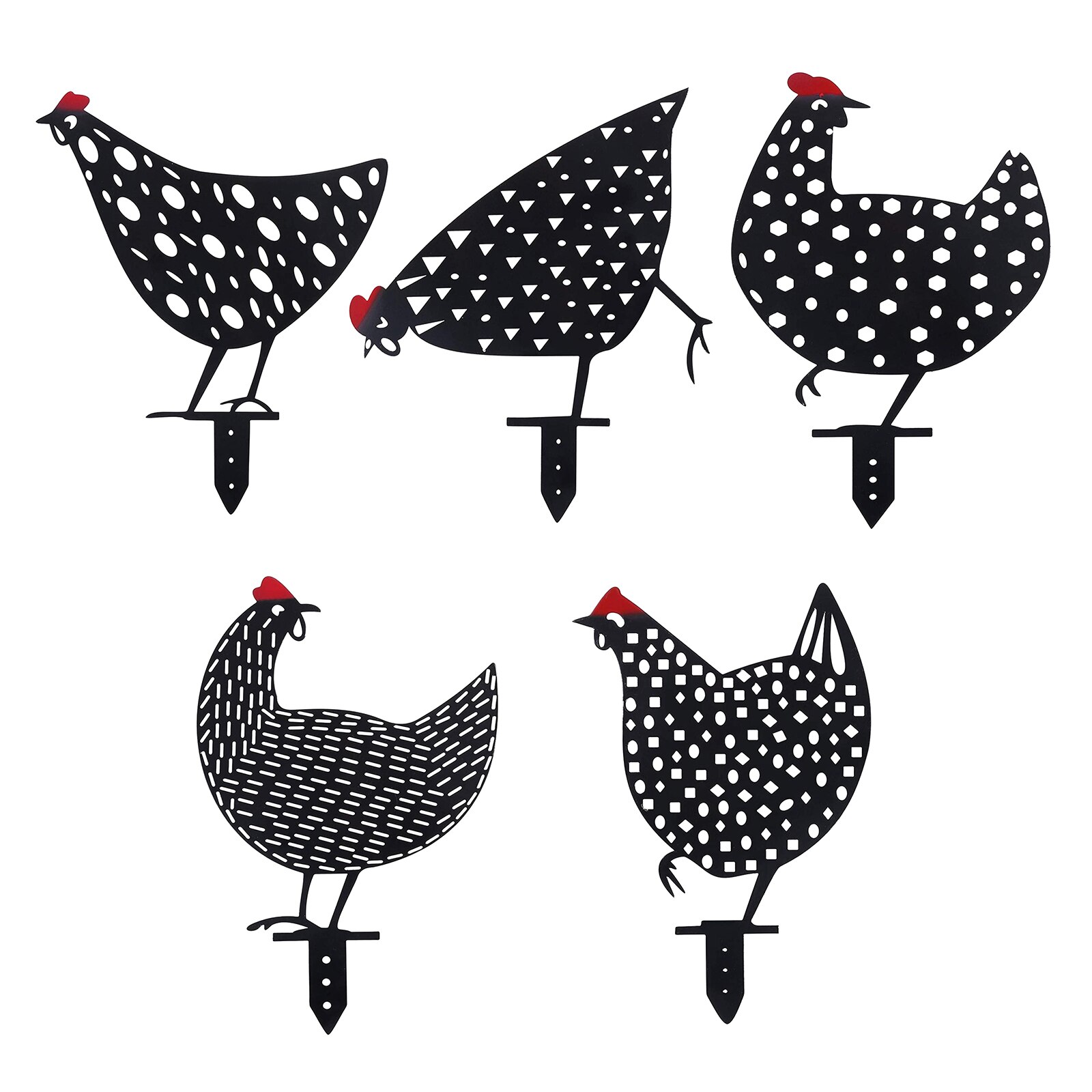 Chicken Yard Art Metal Chicken Home Decoration Backyard Lawn Garden Stakes Farm Rooster Cockerel Steel Chicken Weathervane