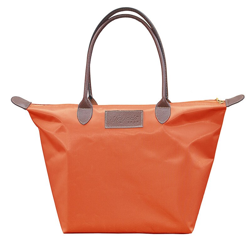 Sac à main en toile pour femmes, fourre-tout de grande capacité en tissu Oxford, sac à bandoulière de Shopping,: Orange