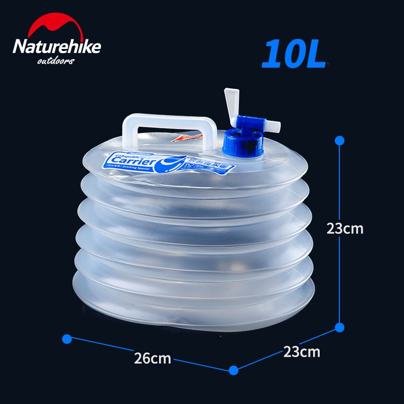 Naturehike Outdoor Camping Foldable Bucket Collapsible Water Bag Container Folding Bucket with Tap Portable Water Bag NH14S002-T