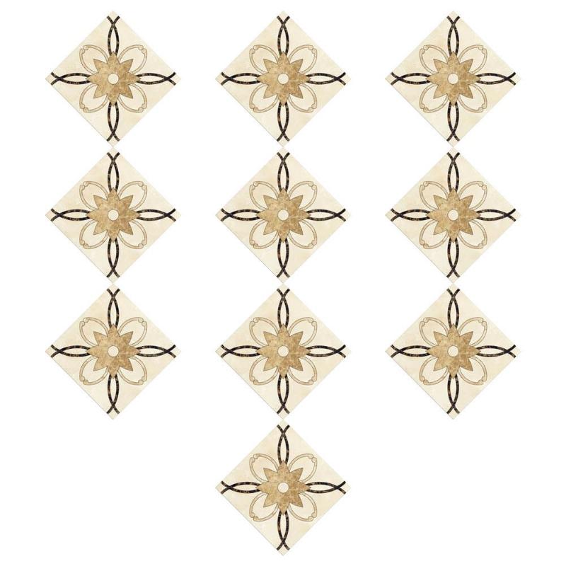 10pcs Adhesive Tiles Stickers Art Diagonal 3D Floor Sticker Vintage Pattern Art Decorative Accessories for Kitchen Bedroom: G