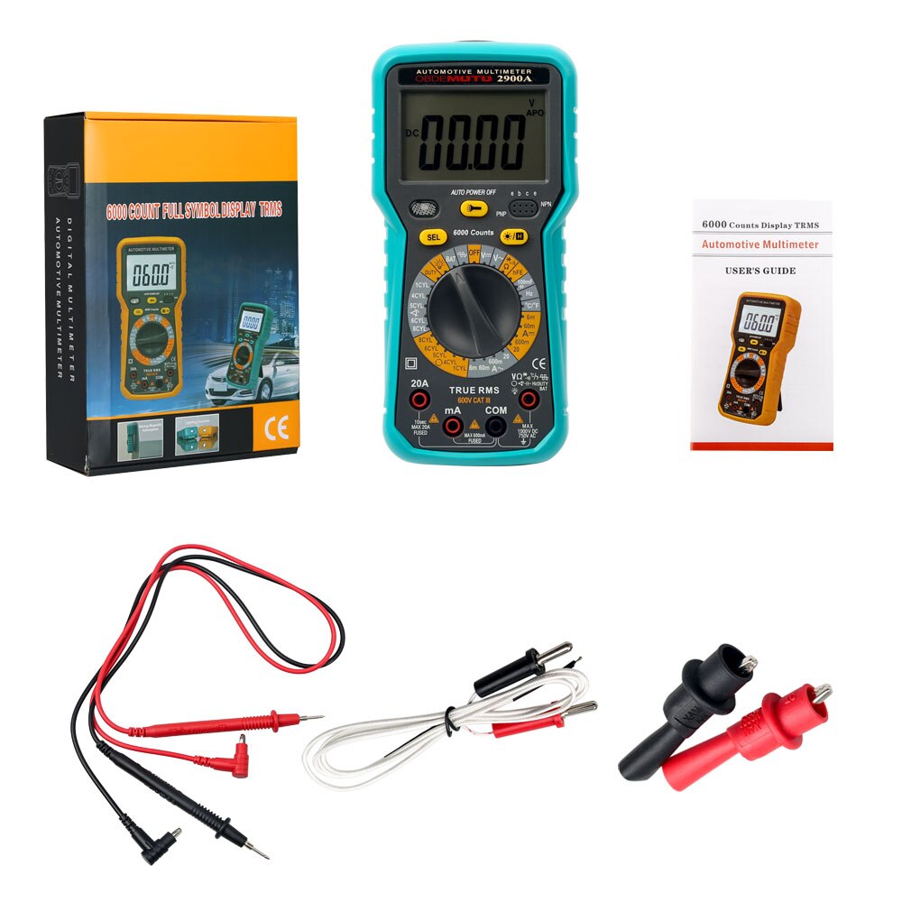 Master Product Obdemoto 2900A Intelligente Digitale Multimeter Voor Automobiles