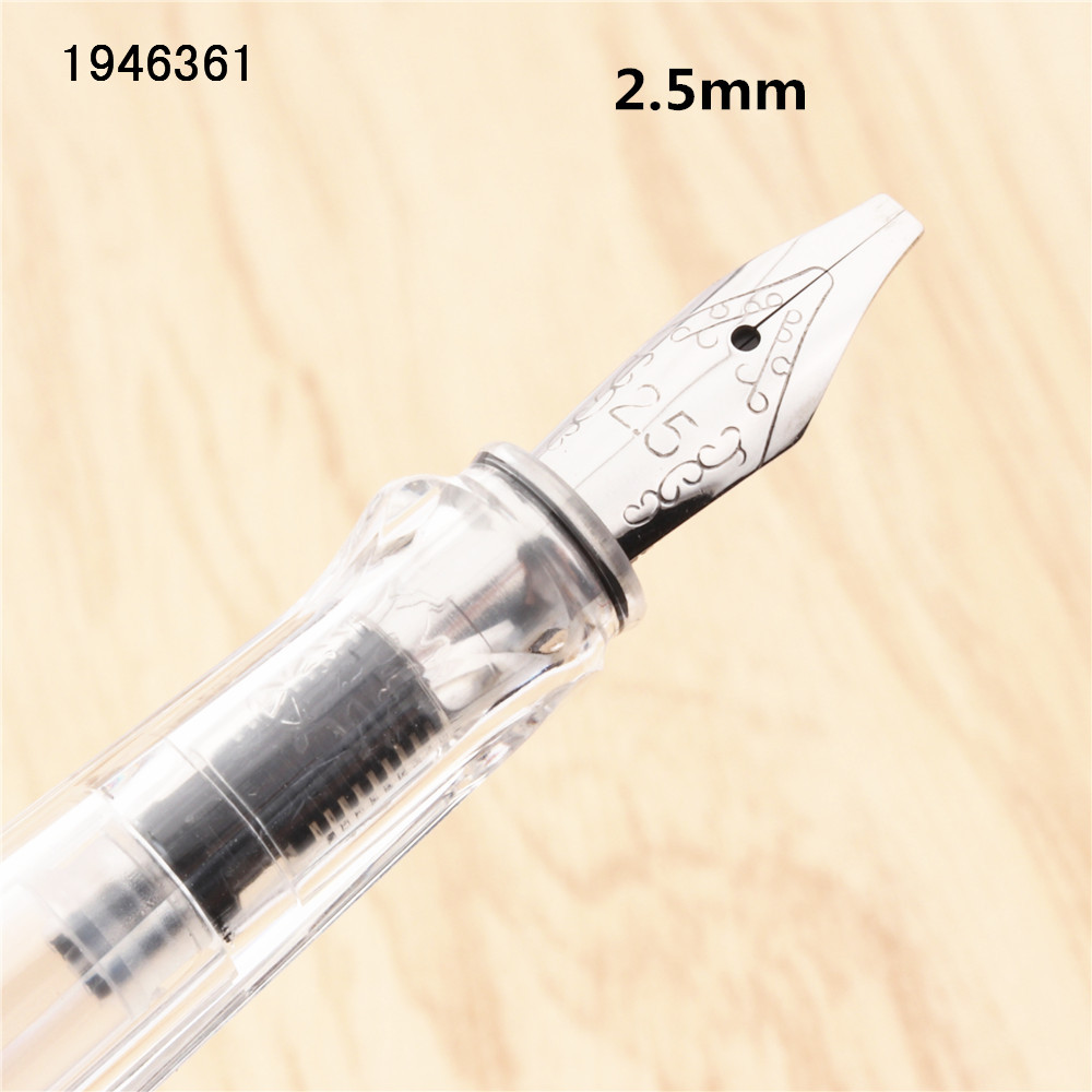 Jinhao 874 läpinäkyvä valkoinen goottilainen rinnakkain taide kukka vartalotaide litteä kärki vinyyli tiibetin arabia opiskelija toimisto mustekynä: 2.5mm