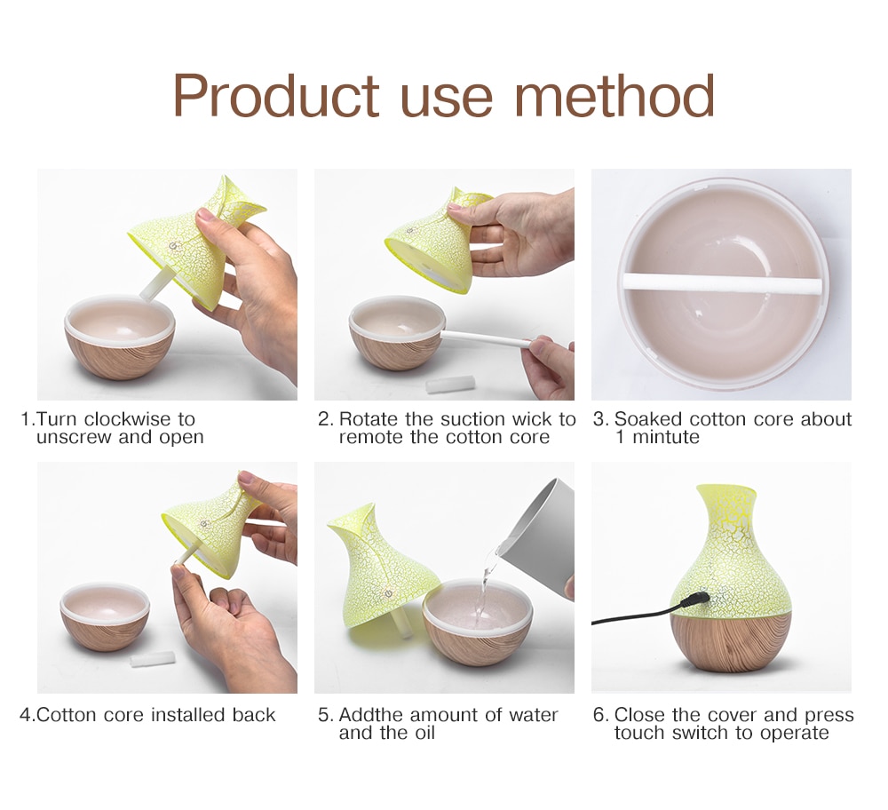 Essential Oil Humidifier vase humidifier Air Humidifier Ultrasonic Room Fragrance Home Essentials 1 Pc Mist Maker