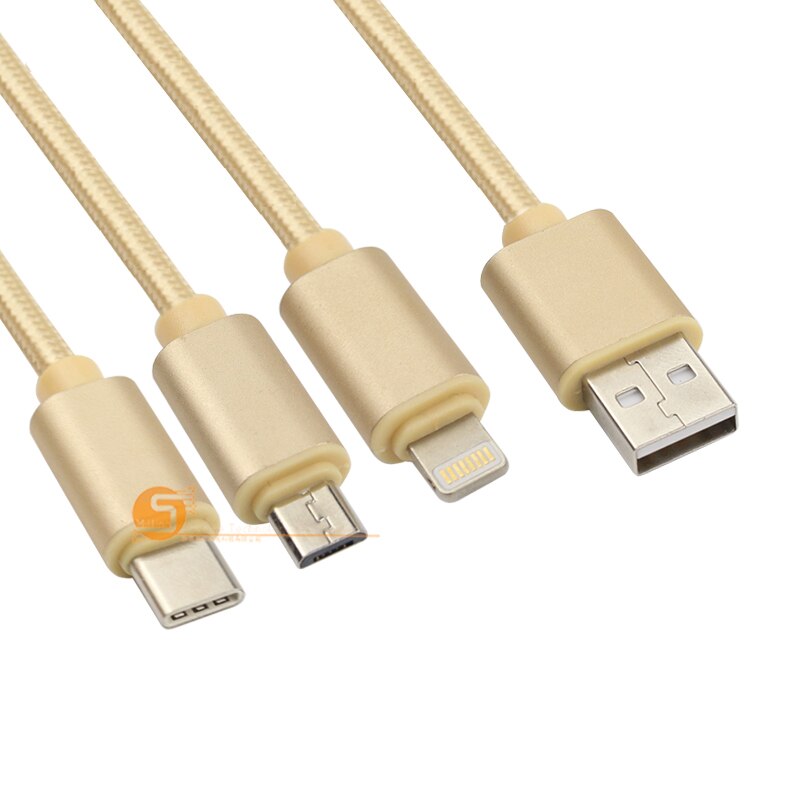 ! fast charging line multi-function data line triple-Haul charging line three-in-one multi-function data line