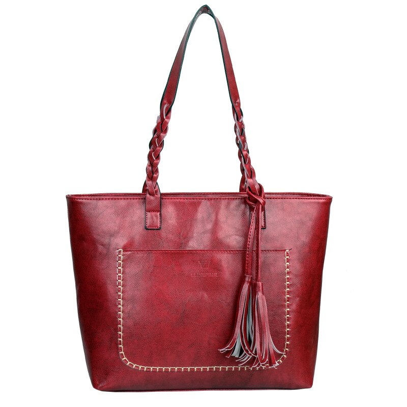 Trend Woman Package Handbag Bale Single Shoulder Tassels Bag: red