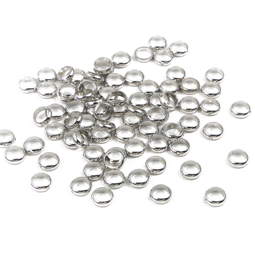 10pcs/lot 6/8/10/12mm Double Hole Spacer Bead Positioning Circle Jump Rings For DIY Earring Bracelets Jewelry Making Accessories: Rhodium / Inside Diameter 8mm