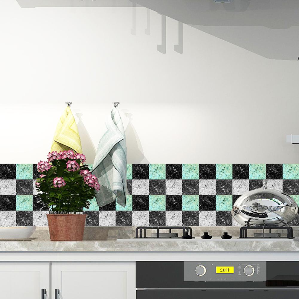 6pcs Tile Mosaics tile stickers Kitchen Bathroom Personality Anti-Tile Stickers наклейки на плитку kitchen countertops #FS23